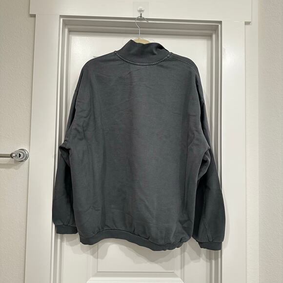 NWT SKIMS BOYFRIEND FLEECE HALF ZIP PULLOVER IN ZIRCON SIZE MEDIUM - Picture 6 of 10